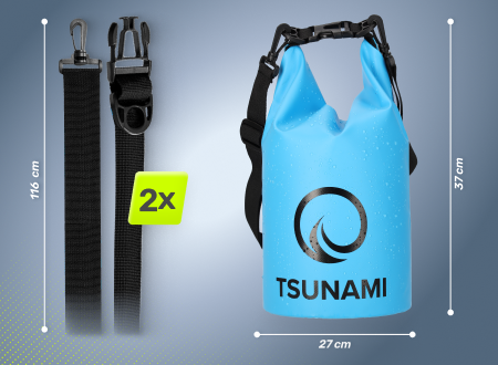 Worek wodoodporny TSUNAMI 5 litrów - niebieski Worek wodoodporny TSUNAMI 5 litrów - niebieski - zdjęcie poglądowe 2