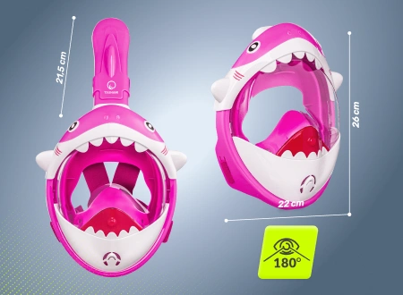 Maska do nurkowania dziecięca TSUNAMI - różowy rekin Maska do nurkowania dziecięca TSUNAMI - rekin - zdjęcie poglądowe 4