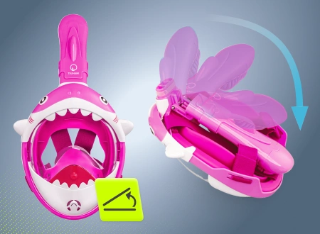 Maska do nurkowania dziecięca TSUNAMI - różowy rekin Maska do nurkowania dziecięca TSUNAMI - rekin - zdjęcie poglądowe 5