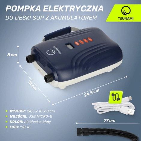 Pompka elektryczna do deski SUP - akumulatorowa