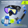 Maska do nurkowania snorkelingu z rurką TSUNAMI niebieska