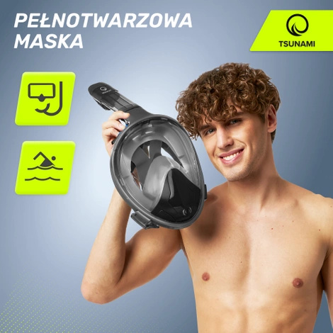 Maska do nurkowania pełnotwarzowa - rozmiar L/XL