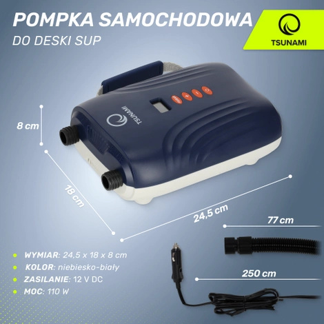 Pompka elektryczna do deski SUP - samochodowa