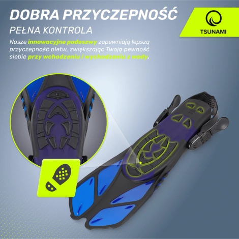 Płetwy do pływania TSUNAMI L/XL granatowe