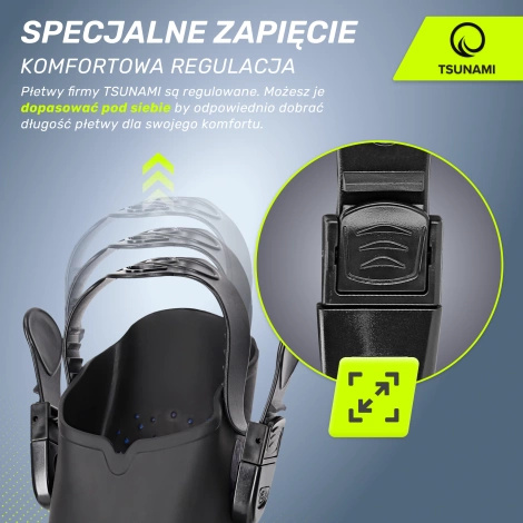 Płetwy do pływania TSUNAMI L/XL granatowe