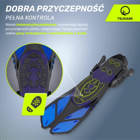 Płetwy do pływania TSUNAMI S/M granatowe